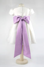 Load image into Gallery viewer, Dolly - Ivory Flower Girl Party Dress with a Lavender Coloured Sash