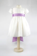 Load image into Gallery viewer, Dolly - Ivory Flower Girl Party Dress with a Lavender Coloured Sash