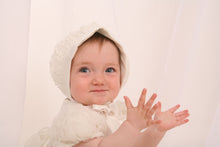 Load image into Gallery viewer, Zeynah -  Ivory Silk Christening Bonnet