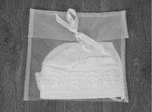 Load image into Gallery viewer, Zeynah -  Ivory Silk Christening Bonnet