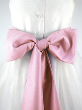 Load image into Gallery viewer, Constance - Ivory Flower Girl Party Dress with a Pink Coloured Sash

