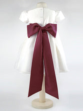 Load image into Gallery viewer, Dolly - Ivory Flower Girl Party Dress with a Wine Coloured Sash
