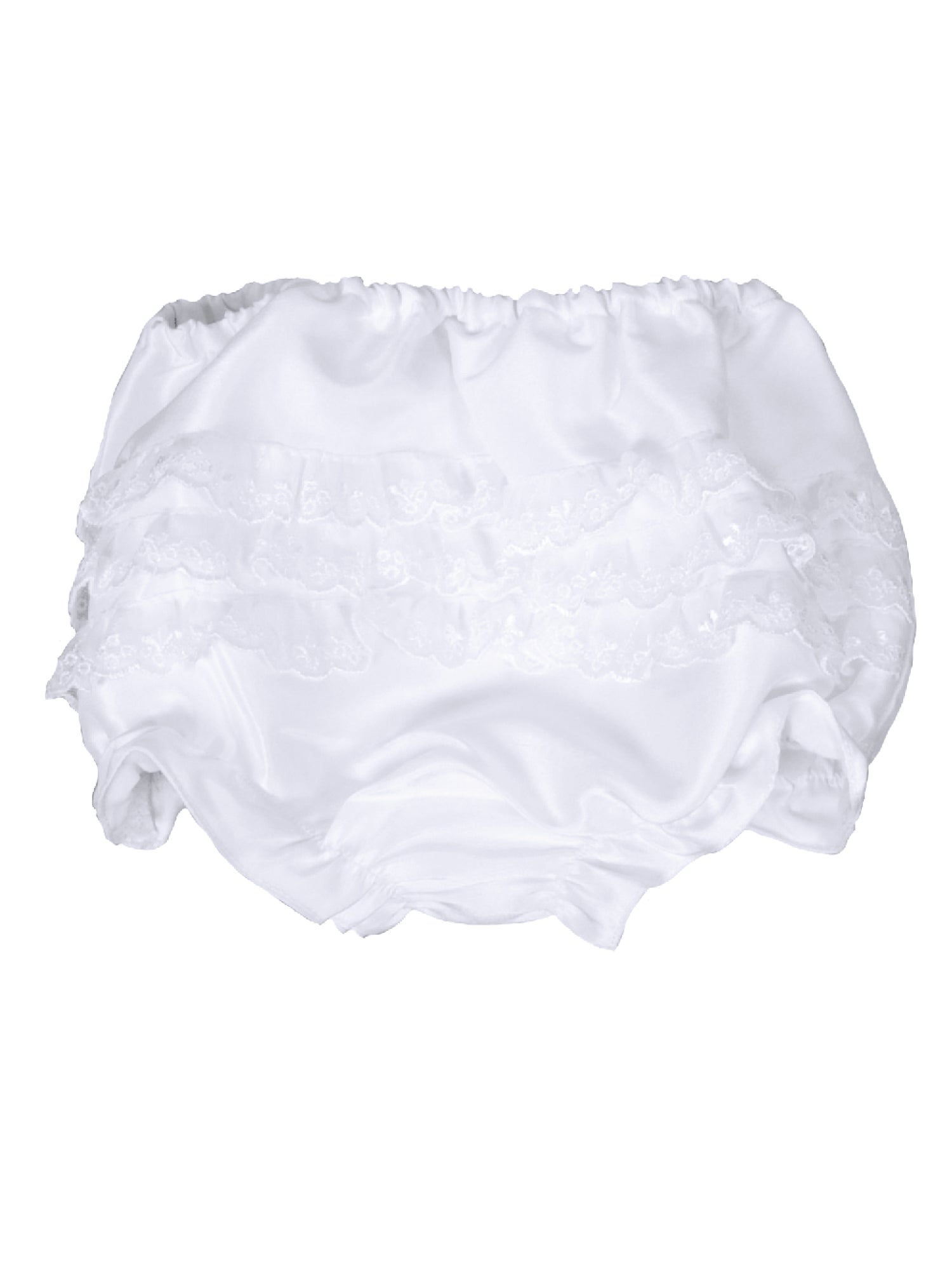 White Christening Frilly knickers Nappy Cover with Bow - Just Christening