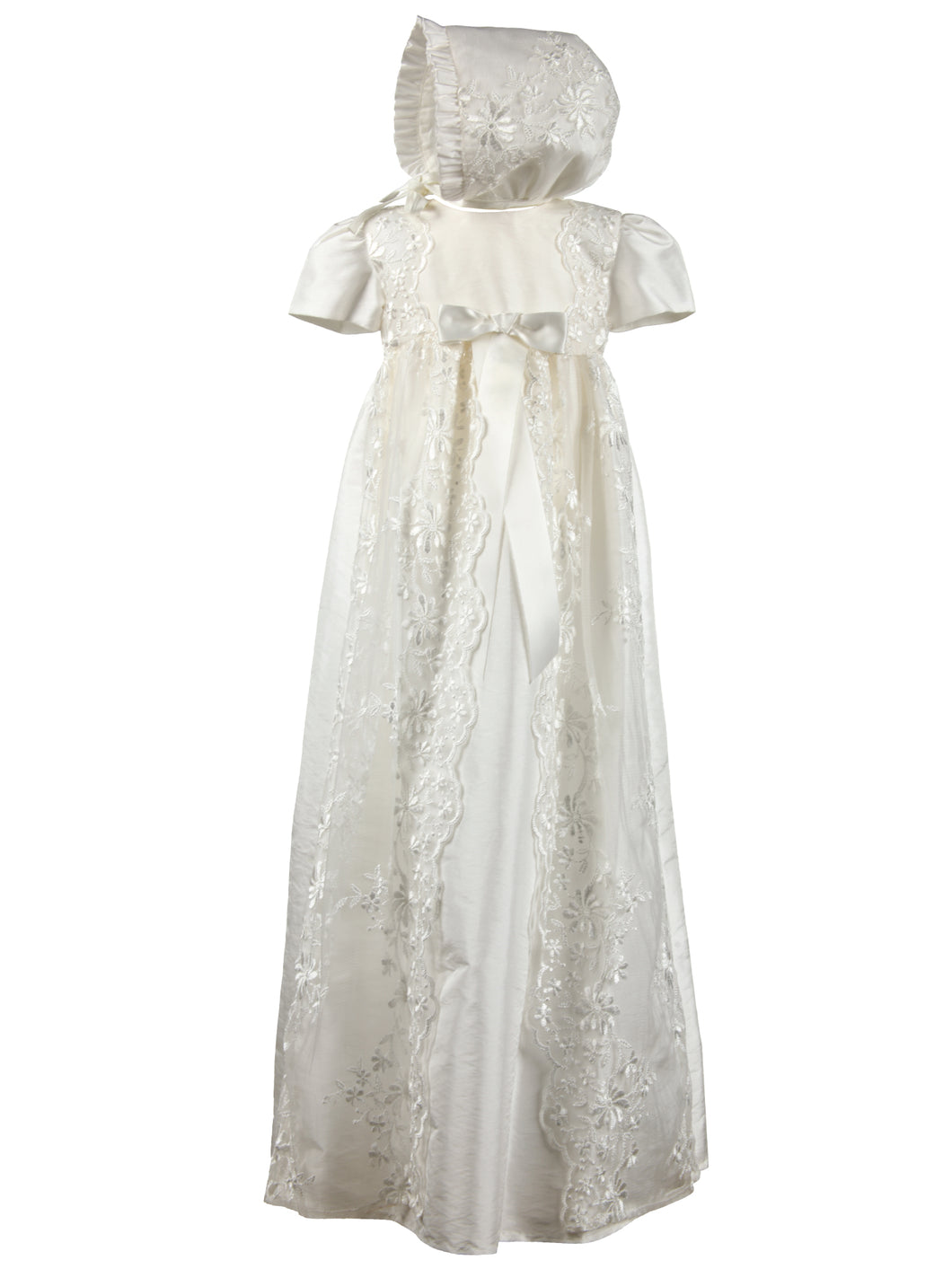 Harmony - Traditional Lace Christening Gown with Matching Bonnet