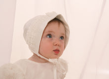 Load image into Gallery viewer, Zeynah -  Ivory Silk Christening Bonnet
